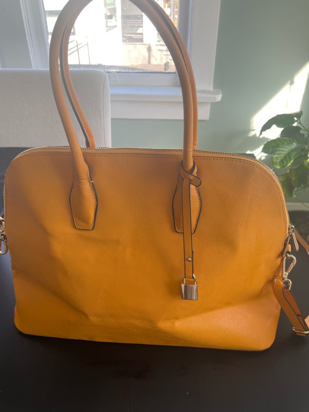 H&M Mustard Yellow Dome Tote with Top Handles